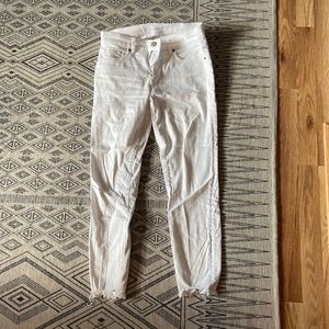 Loft White Skinny Crop Jeans